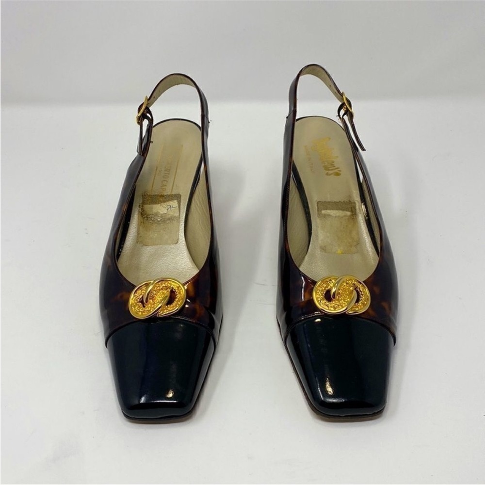 Vintage Roberto Capucci Patent Leather Sling Back Heels